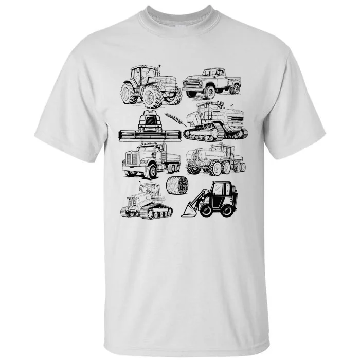 Tractor Farmer Farming Farm Trucks Tall T-Shirt