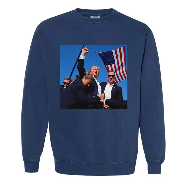 Trump Fight Fist 2024 Strong Support Garment-Dyed Sweatshirt