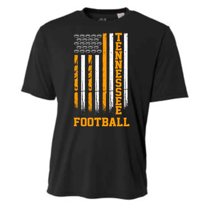 Tennessee Football Fan American Flag Cooling Performance Crew T-Shirt