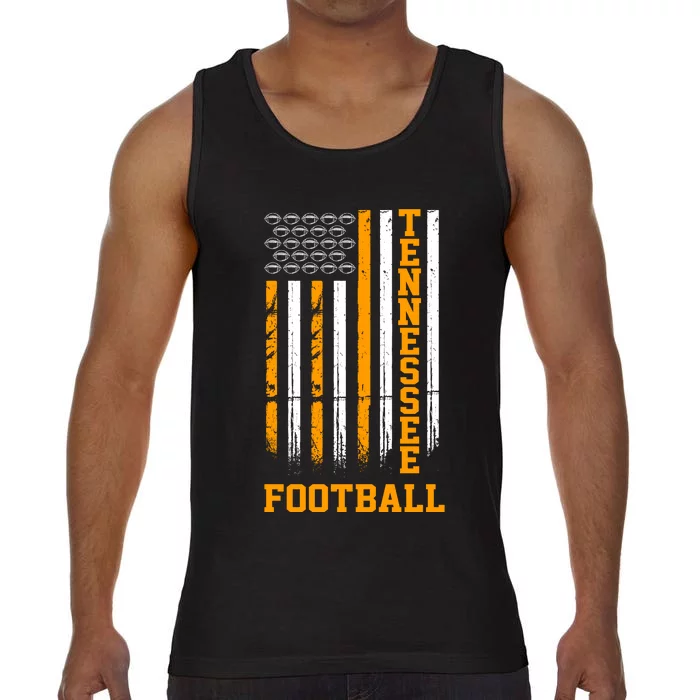 Tennessee Football Fan American Flag Comfort Colors® Tank Top