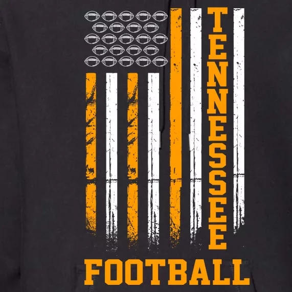 Tennessee Football Fan American Flag Premium Hoodie