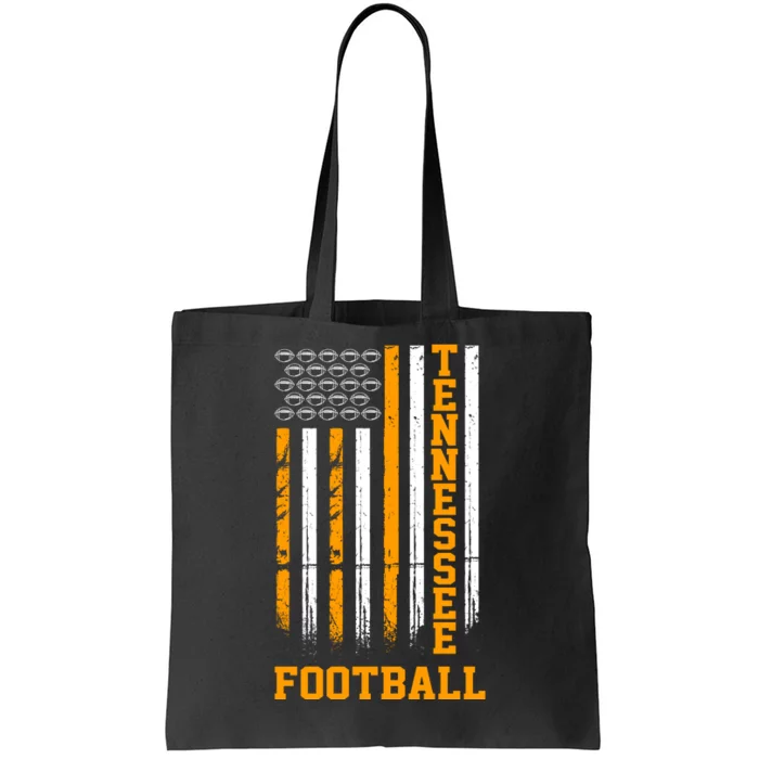 Tennessee Football Fan American Flag Tote Bag