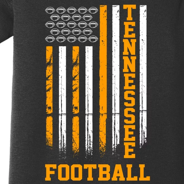 Tennessee Football Fan American Flag Baby Bodysuit