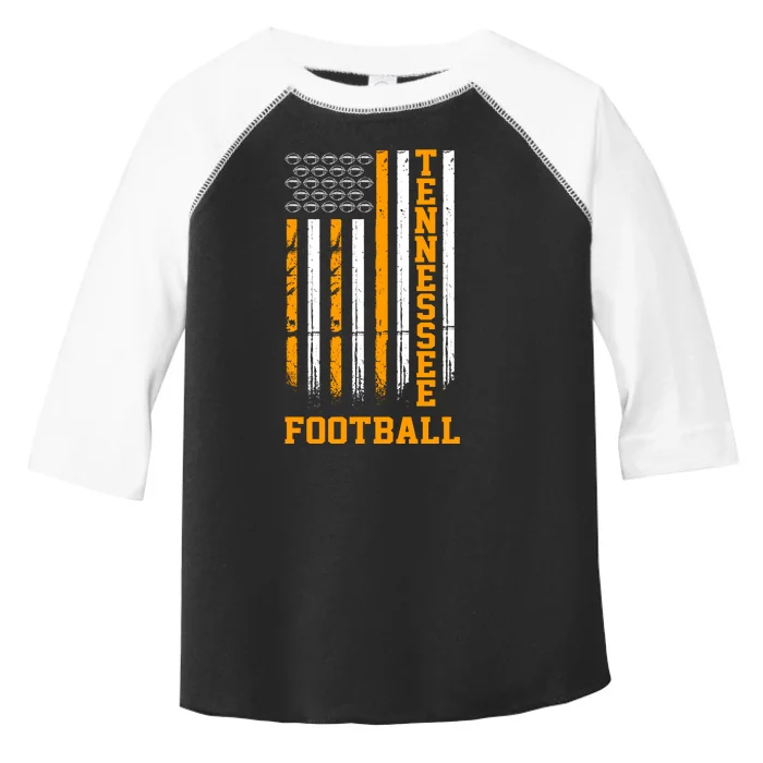 Tennessee Football Fan American Flag Toddler Fine Jersey T-Shirt