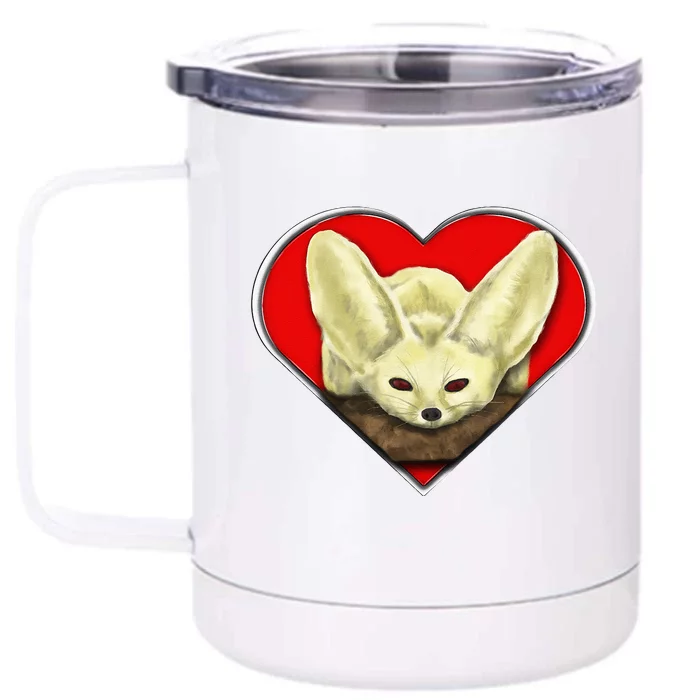 Tiny Fennec Fox Front & Back 12oz Stainless Steel Tumbler Cup