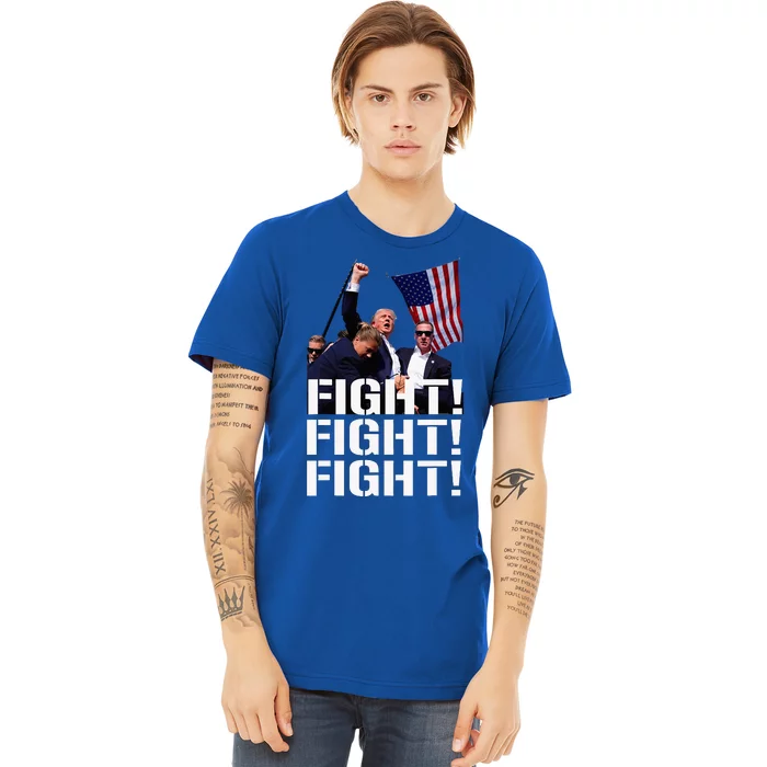 Trump Fight Fight Fight Trump Defiant Trump Shot Fist Pump Premium T-Shirt