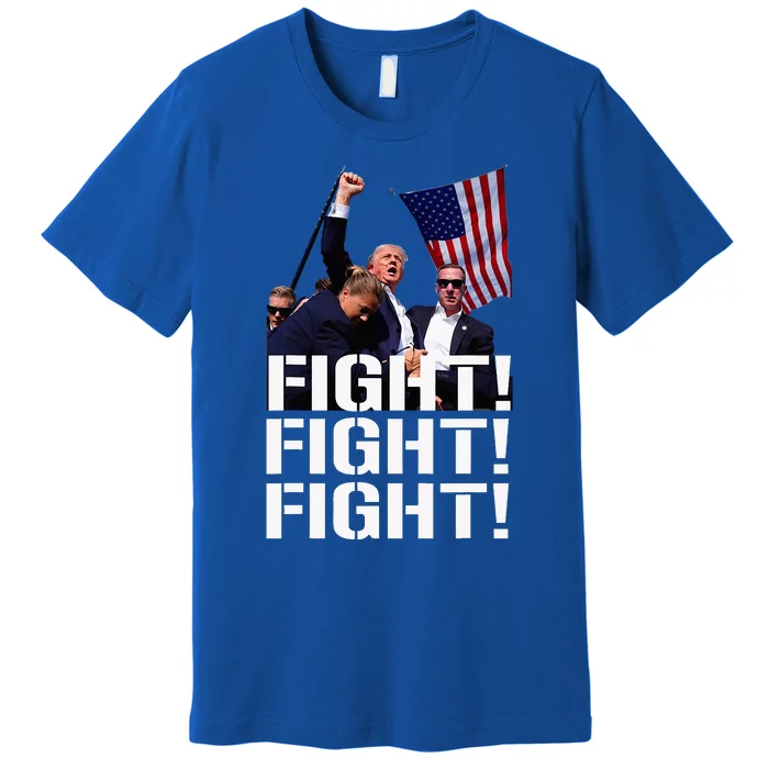 Trump Fight Fight Fight Trump Defiant Trump Shot Fist Pump Premium T-Shirt