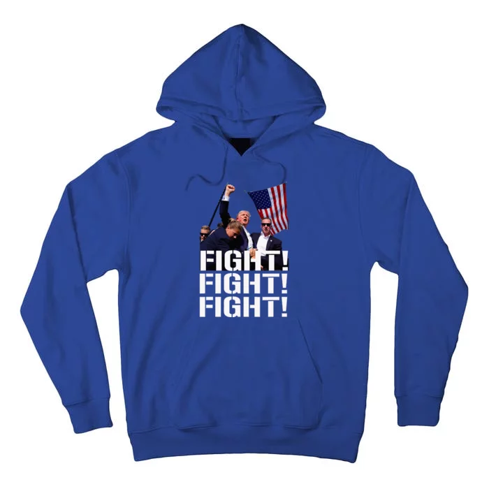 Trump Fight Fight Fight Trump Defiant Trump Shot Fist Pump Tall Hoodie