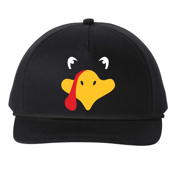 Turkey Face Funny Thanksgiving Snapback Five-Panel Rope Hat