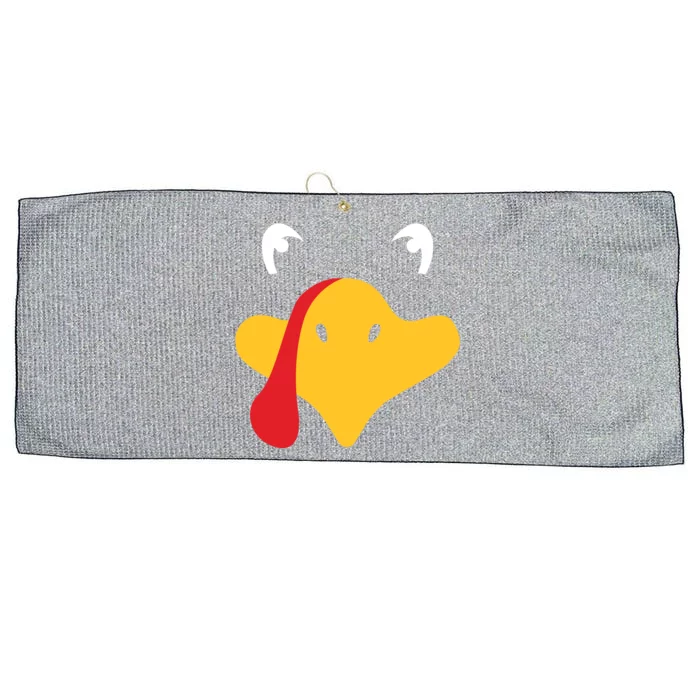 Turkey Face Funny Thanksgiving Large Microfiber Waffle Golf Towel