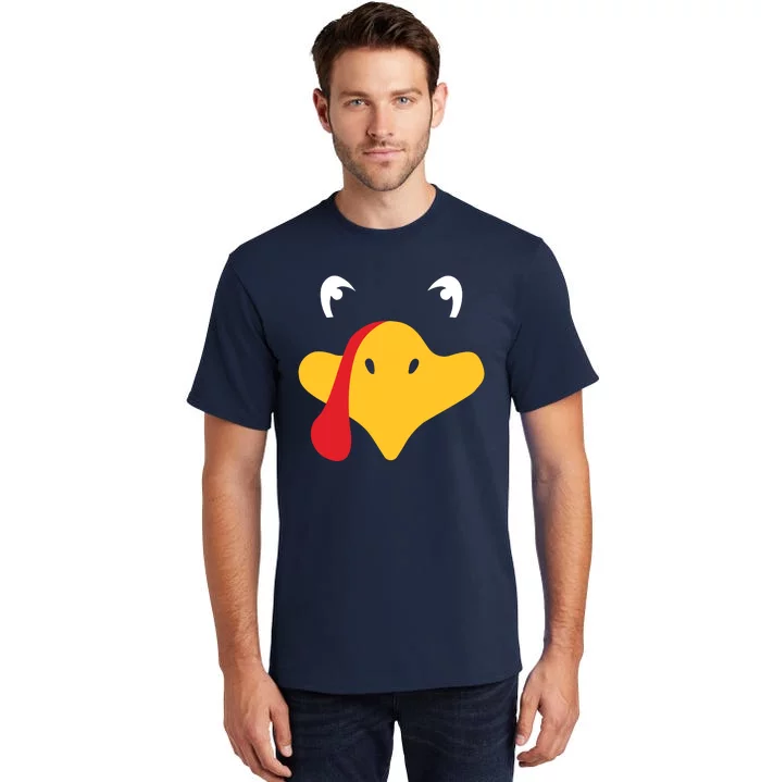 Turkey Face Funny Thanksgiving Tall T-Shirt