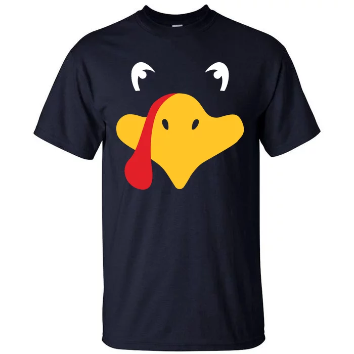 Turkey Face Funny Thanksgiving Tall T-Shirt