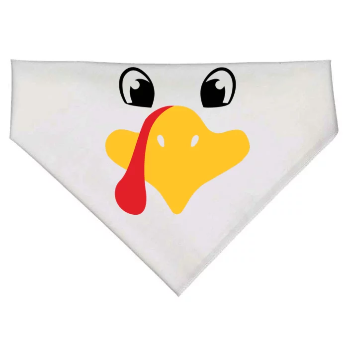 Turkey Face Funny Thanksgiving USA-Made Doggie Bandana