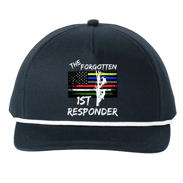 The Forgotten First Responder Tribute To Electrical Lineman Snapback Five-Panel Rope Hat