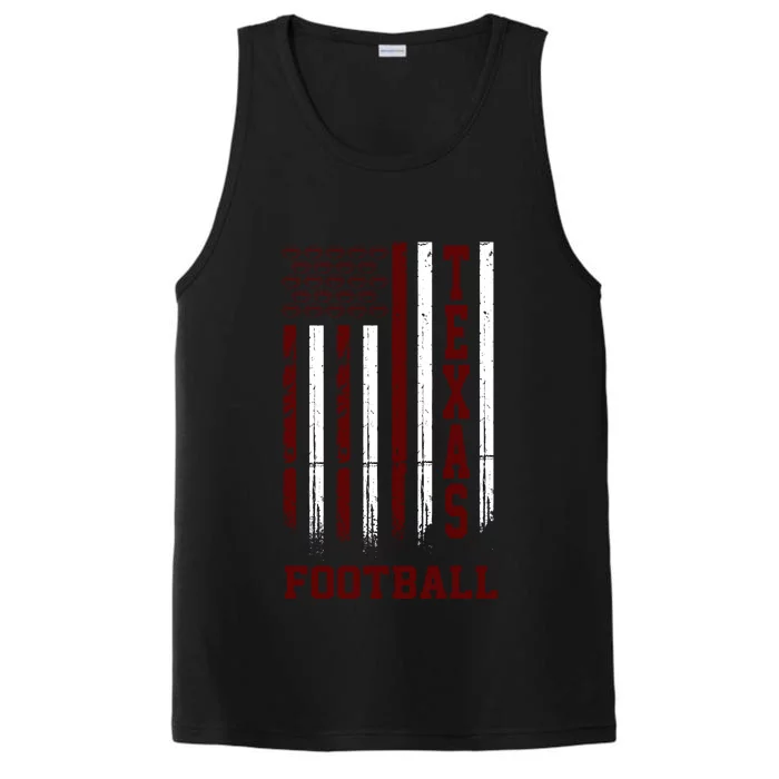 Texas Football Fan American Flag Performance Tank