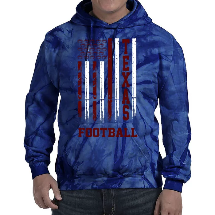 Texas Football Fan American Flag Tie Dye Hoodie