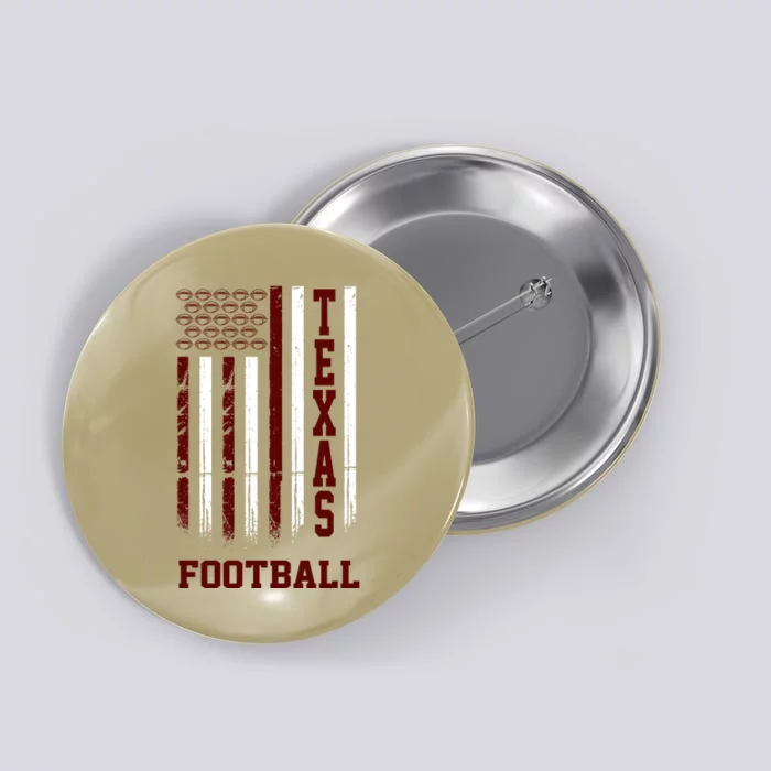 Texas Football Fan American Flag Button