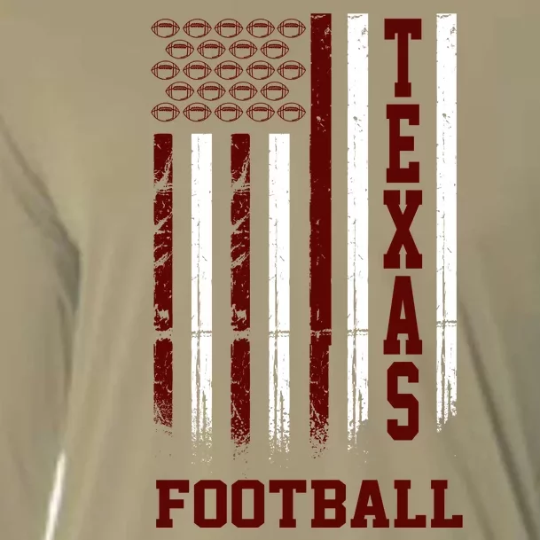 Texas Football Fan American Flag Cooling Performance Long Sleeve Crew