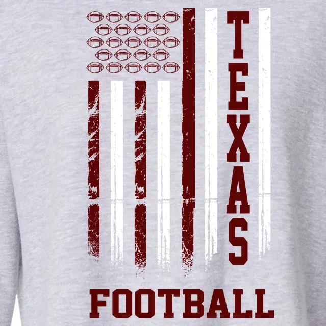 Texas Football Fan American Flag Cropped Pullover Crew