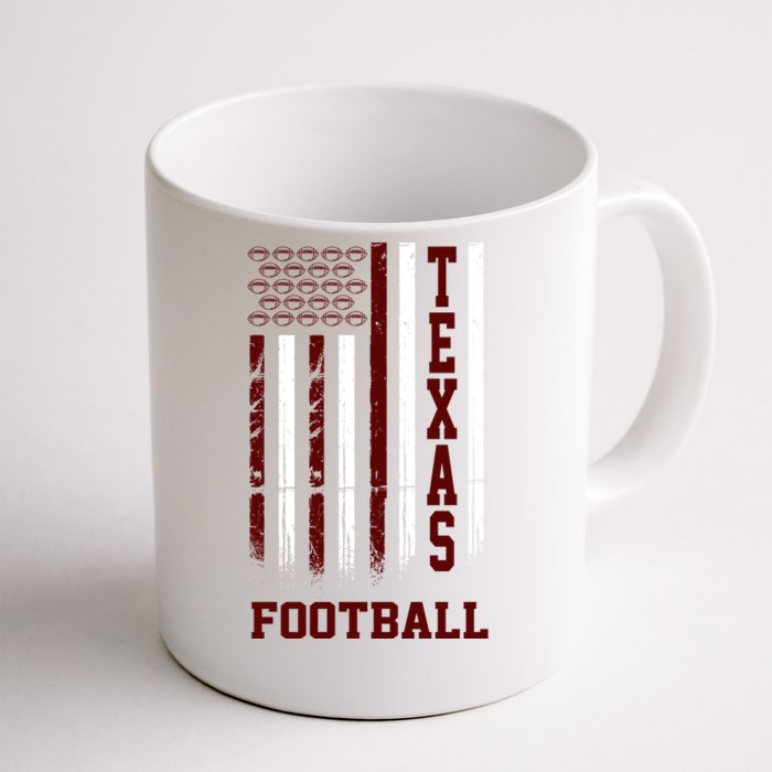 Texas Football Fan American Flag Front & Back Coffee Mug