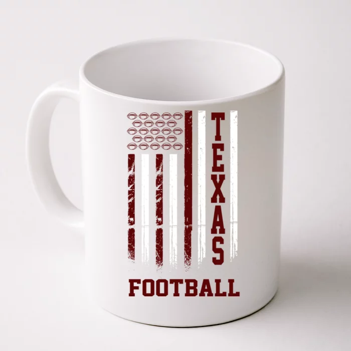 Texas Football Fan American Flag Front & Back Coffee Mug