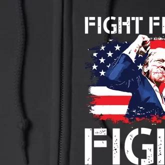 Trump Fight Fight Fight Trump Signals To Americans To Fight Full Zip Hoodie