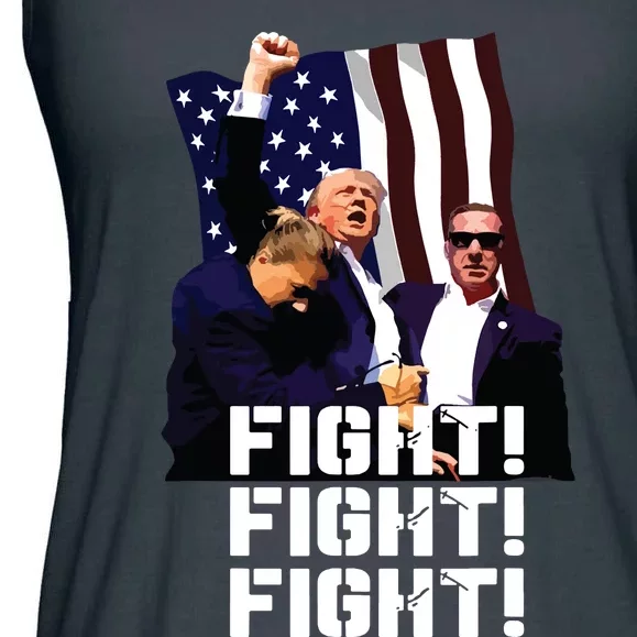 Trump Fight Fight Fight Ladies Essential Flowy Tank