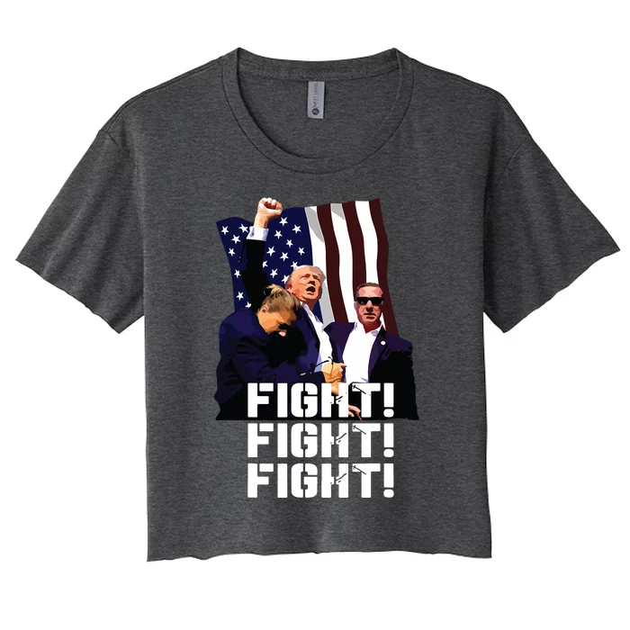 Trump Fight Fight Fight Women's Crop Top Tee