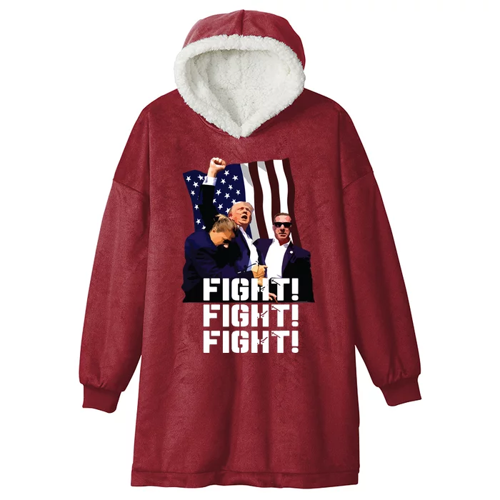 Trump Fight Fight Fight Hooded Wearable Blanket