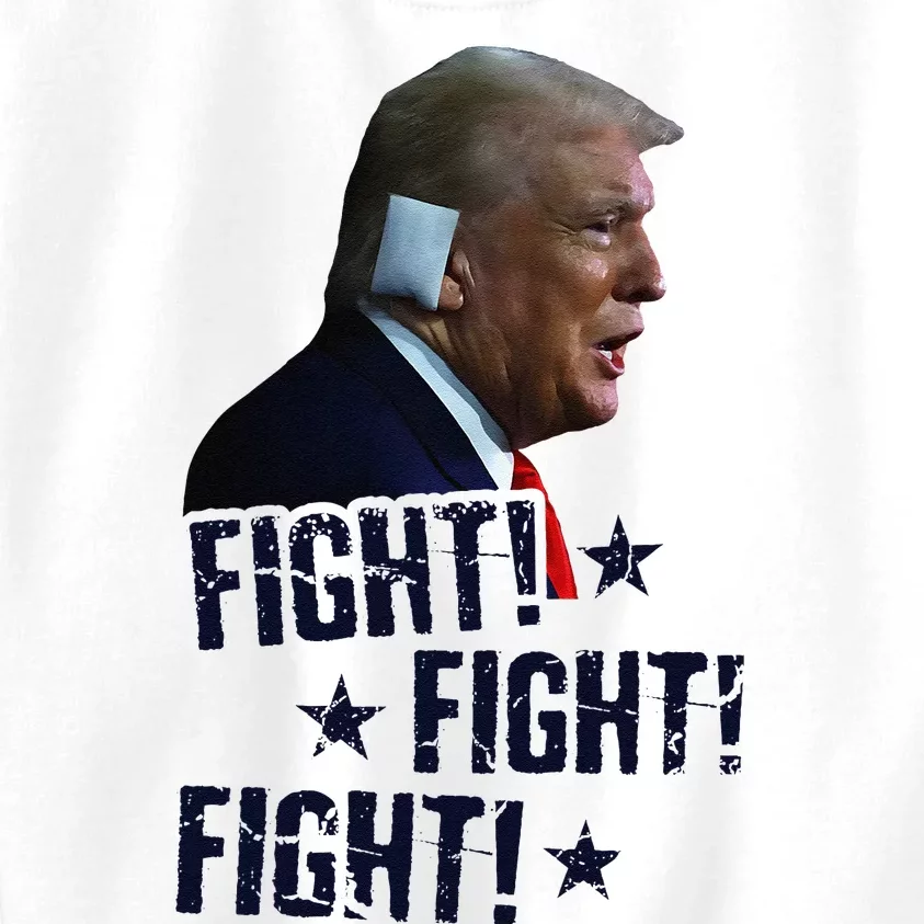 Trump Fight Fight Fight Trump Rally Fist 2024 Ear Bandage Kids Sweatshirt