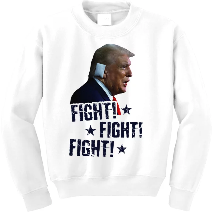 Trump Fight Fight Fight Trump Rally Fist 2024 Ear Bandage Kids Sweatshirt