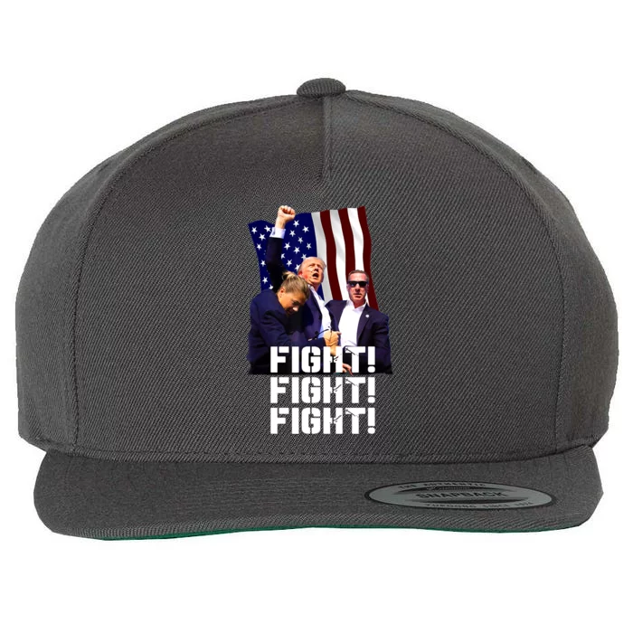 Trump Fight Fight Fight Gift Wool Snapback Cap