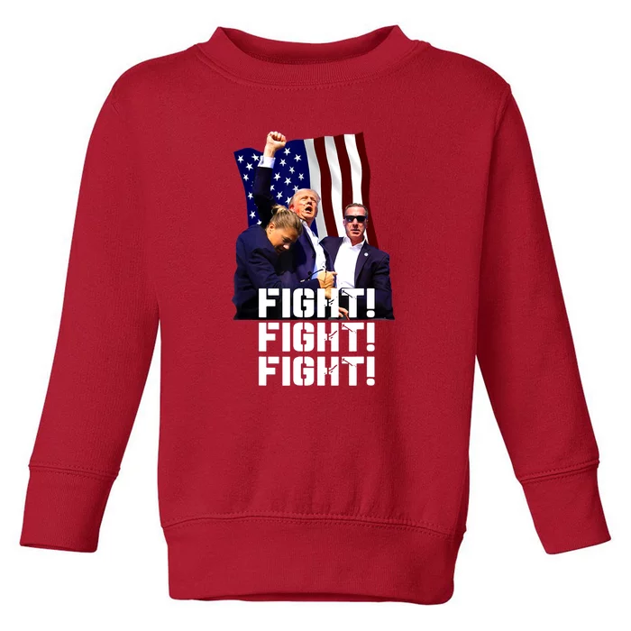 Trump Fight Fight Fight Gift Toddler Sweatshirt