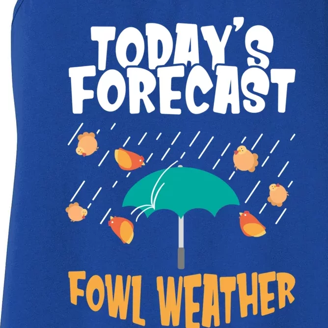 Today's Forecast Fowl Weather Meaningful Gift Meteorologist Bird Day Gift Women's Racerback Tank