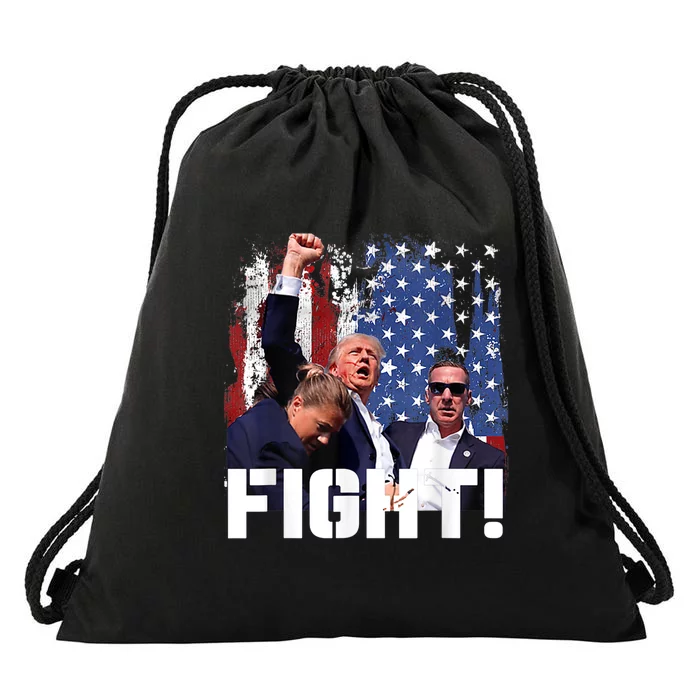 Trump Fight Fight Fight Trump Signals To Americans To Fight Drawstring Bag