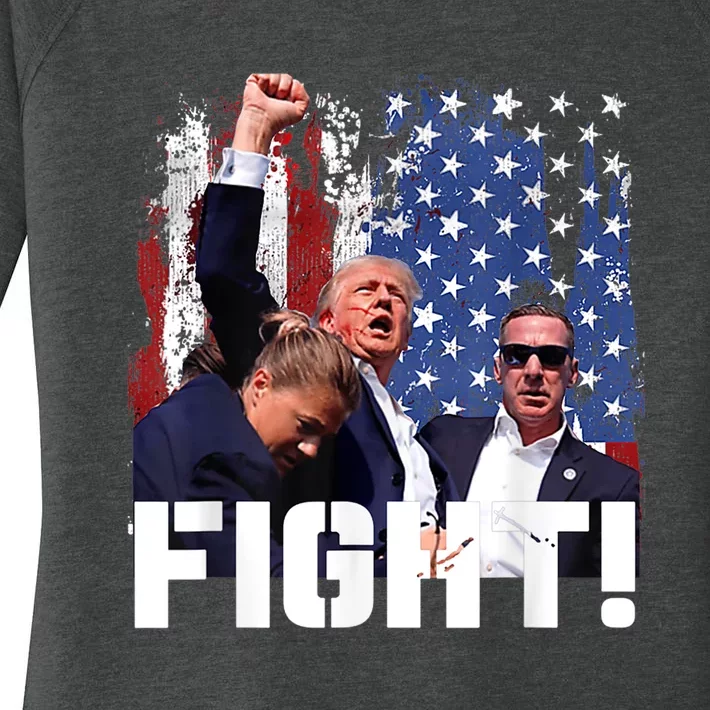 Trump Fight Fight Fight Trump Signals To Americans To Fight Women's Perfect Tri Tunic Long Sleeve Shirt