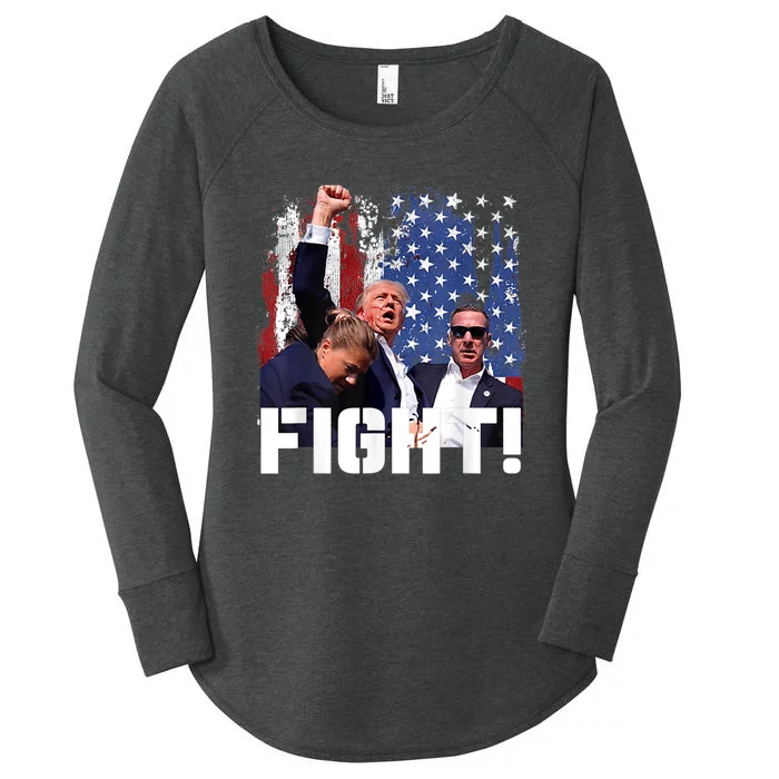 Trump Fight Fight Fight Trump Signals To Americans To Fight Women's Perfect Tri Tunic Long Sleeve Shirt