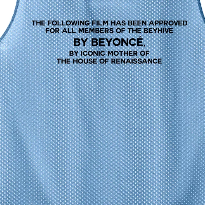 The Following Film Has Been Approved For All Members Of The Beyhive Mesh Reversible Basketball Jersey Tank