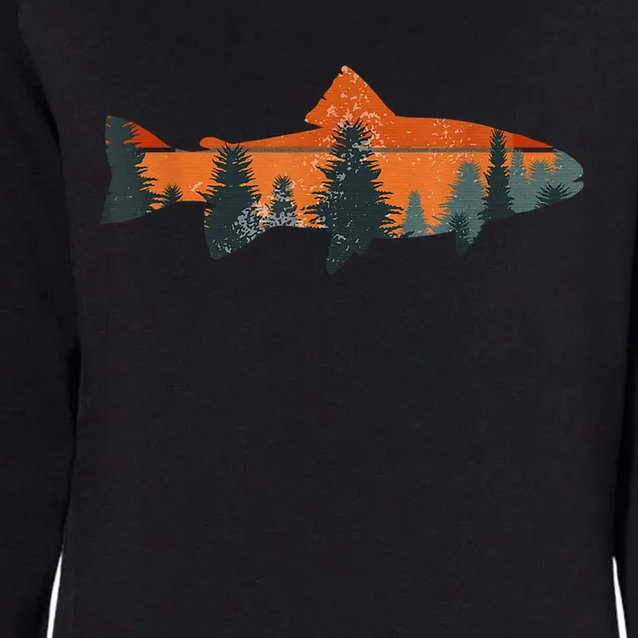 Trout Fly Fishing Nature Outdoor Fisherman Gift Fisherman Fishing Shirt Womens California Wash Sweatshirt