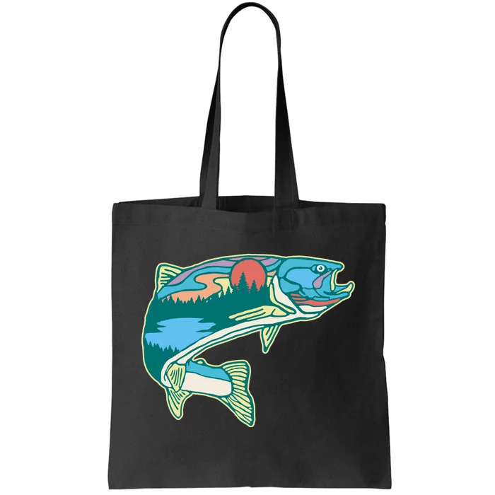 Trout Fly Fishing Outdoor Forest Nature Wildlife Fisherman Tote Bag