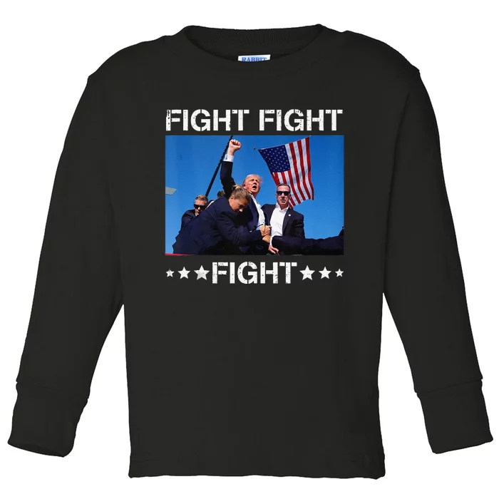 Trump Fight Fight Fight Toddler Long Sleeve Shirt