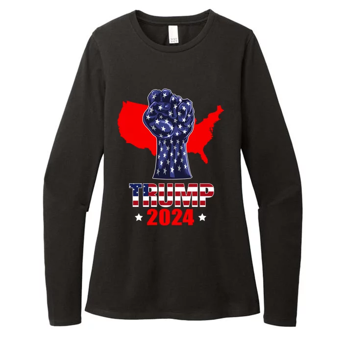 Trump Fight For America Womens CVC Long Sleeve Shirt