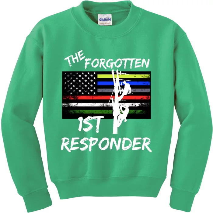 The Forgotten First Responder Tribute To Electrical Lineman Kids Sweatshirt