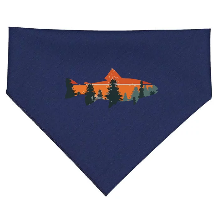 Trout Fly Fishing Nature Outdoor Fisherman Gift USA-Made Doggie Bandana