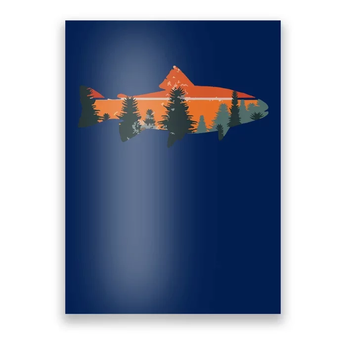 Trout Fly Fishing Nature Outdoor Fisherman Gift Poster