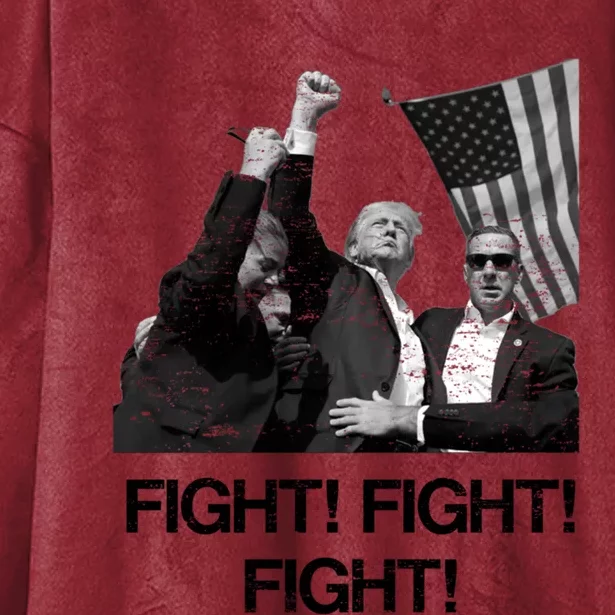 Trump Fight Fight Fighmeaningful Gift Patriotic Design Gift Hooded Wearable Blanket