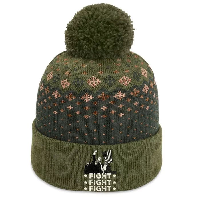 Trump Fight Fight Fight The Baniff Cuffed Pom Beanie