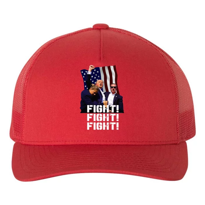 Trump Fight Fight Fight Trump Signals To Americans To Fight Yupoong Adult 5-Panel Trucker Hat