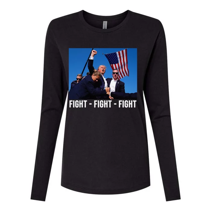 Trump Fight Fight Fight 2024 Womens Cotton Relaxed Long Sleeve T-Shirt