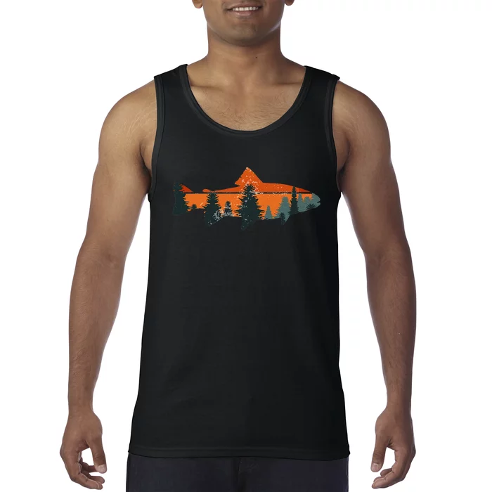 Trout Fly Fishing Nature Outdoor Fisherman Gift Tank Top